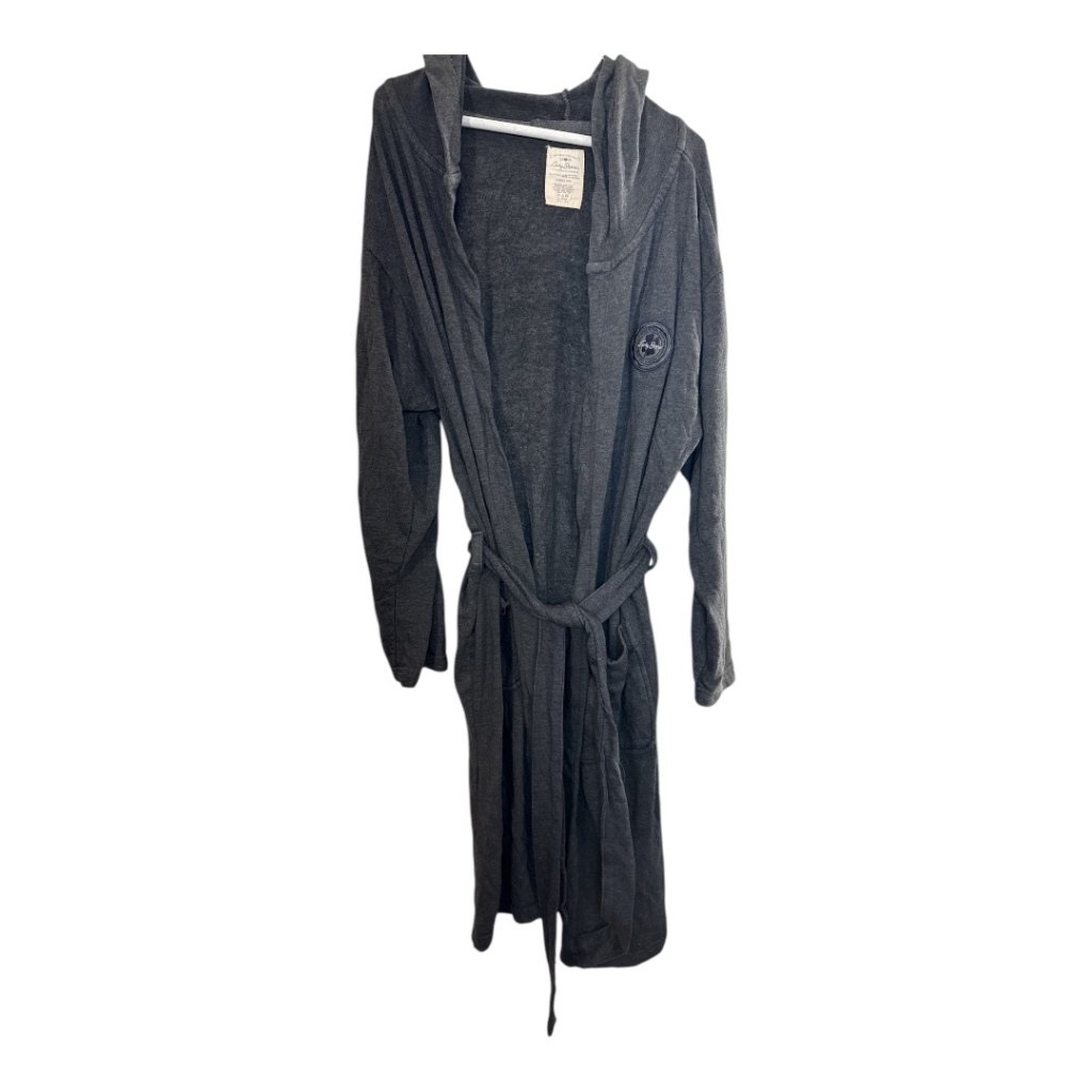 Lucky Brand Hooded Bathrobe With Front Pockets  Gray SM 43 Length